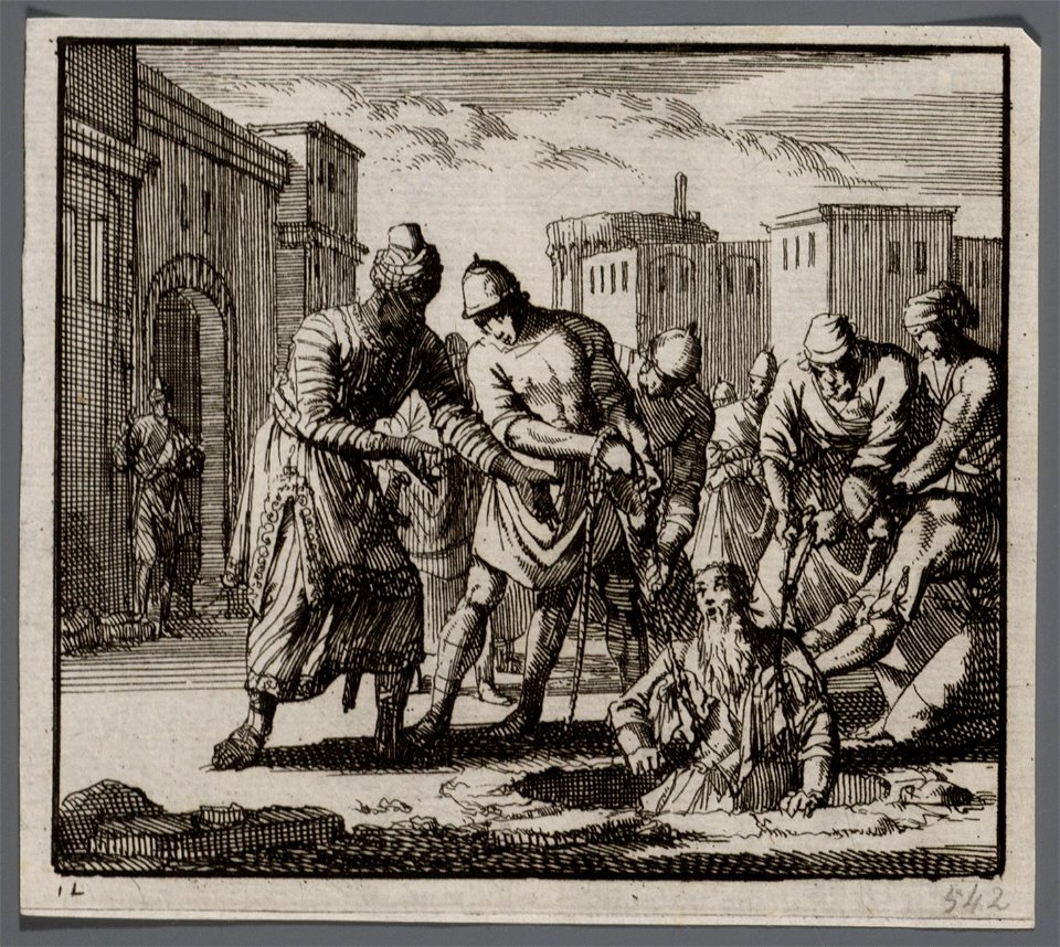 Jeremia op bevel van een Moorse hoveling uit de put getrokken, objectnr A 48079
