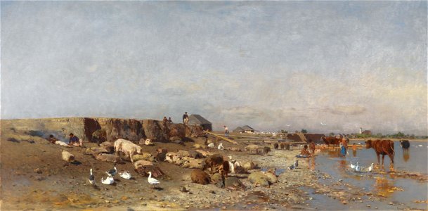 Eugen Jettel & August von Pettenkofen - Motiv aus Szered an der Waag (1872)