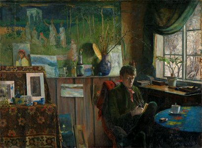 Karl Jensen-Hjell - At the Widow. Portrait of the Artist Kalle Løchen - NG.M.01703 - National Museum of Art, Architecture and Design