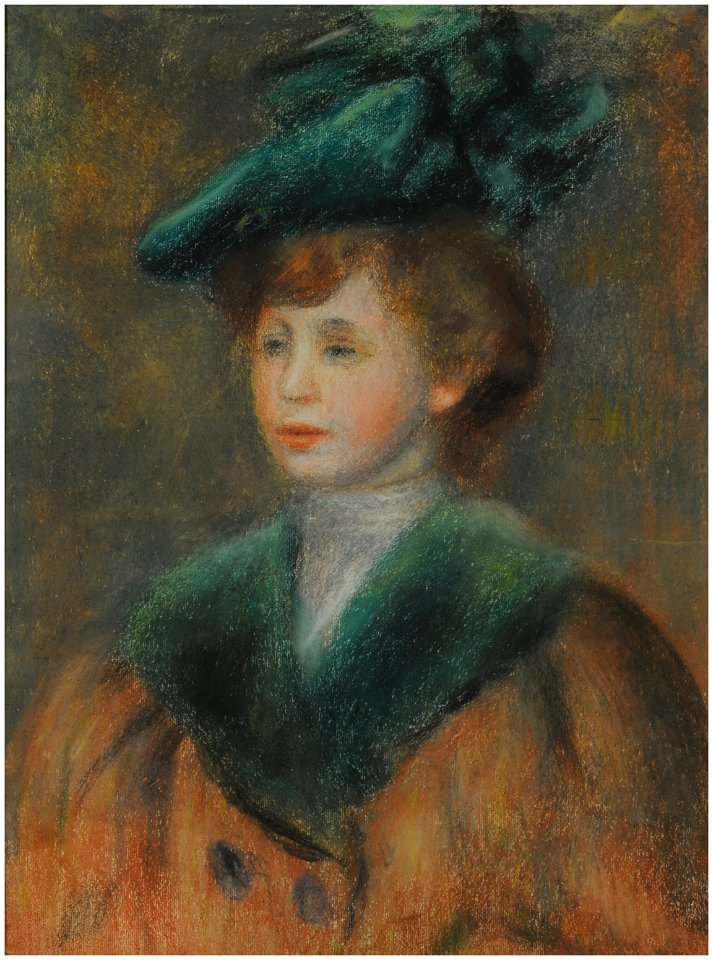 Jeune femme au chapeau vert - Pierre-Auguste Renoir