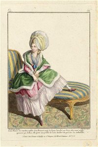 Jeune Dame en couche, coeffée d'un Bonnet rond