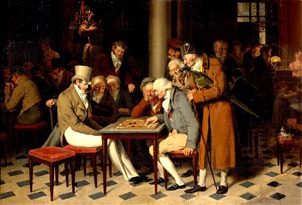 Jeux de dames au café Lamblin au Palais-Royal