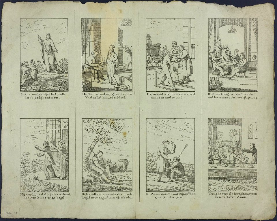 Jezus onderwijst het volk door gelijkenissen-Catchpenny print-Borms 0474