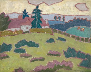 Jessica Dismorr - Landscape with Cottages 1911
