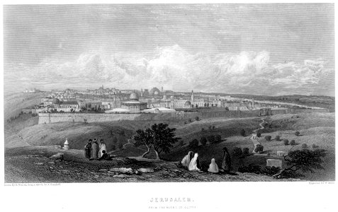 Jerusalem engraving by William Miller after H Warren