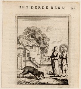 Jezus en de ziel zien een hond, die op een steen bijt, objectnr A 19246