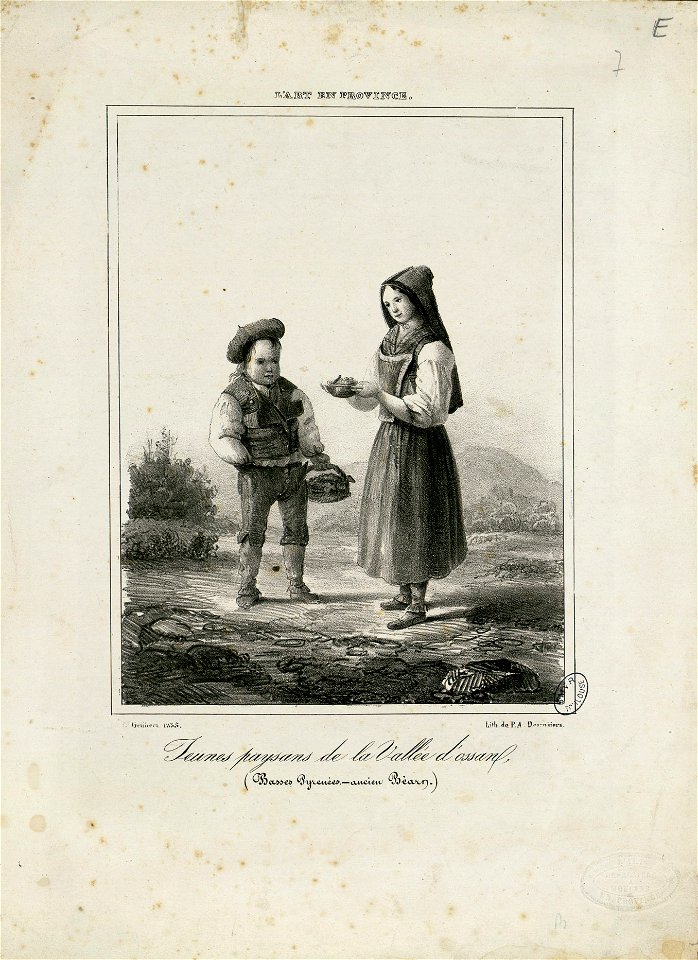 Jeunes paysans de la Vallée d'Ossan (i.e. Ossau) (Basses-Pyrénées, ancien Béarn) - Fonds Ancely - B315556101 A GELIBERT 4 007