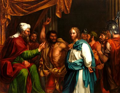 Jesús en casa de Anás Museo del Prado José de Madrazo. Free illustration for personal and commercial use.