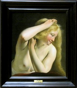Jeune femme vue en buste se peignant - Salomon de Bray - Louvre