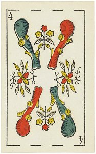 Jeu d'Aluette - Grimaud - 1860 - Four of Clubs