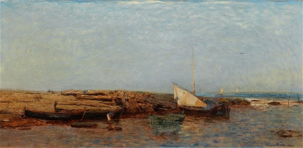 Eugen Jettel - Uferlandschaft, französische Küste (1874)