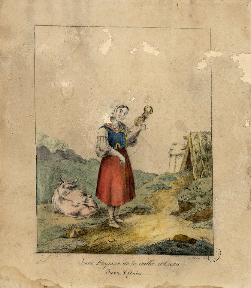 Jeune Paysanne de la vallée d'Ossau - Fonds Ancely - B315556101 A POUBLAN 001