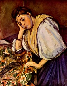 Jeune Italienne accoudée, par Paul Cézanne, Yorck