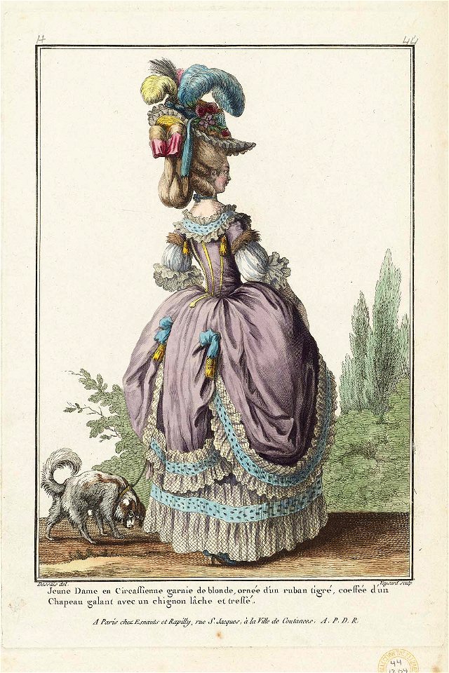 Jeune Dame en Circassienne garnie de blonde
