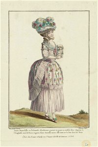 Jeune Demoiselle en Polonaise d'indienne garnie en gaze