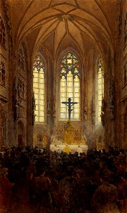 Jindřich Tomec - Solemn Mass in the Hofburg chapel. Free illustration for personal and commercial use.