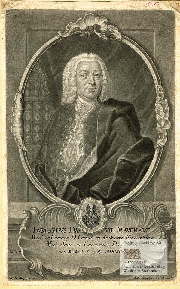 JJ Haid nach WD Majer - Burkhard David Mauchart Schabkunst 1746