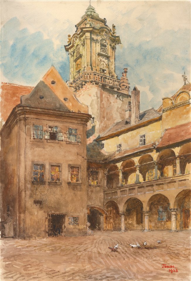 Jindřich Tomec - Courtyard of Old Town Hall in Bratislava - K 936 - Slovak National Gallery
