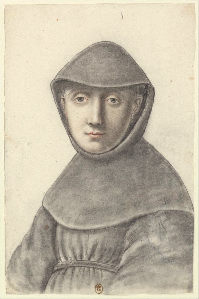 Jeune religieux encapuchonné, vu de face (Nicolas Lagneau)