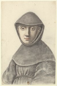 Jeune religieux encapuchonné, vu de face (Nicolas Lagneau)