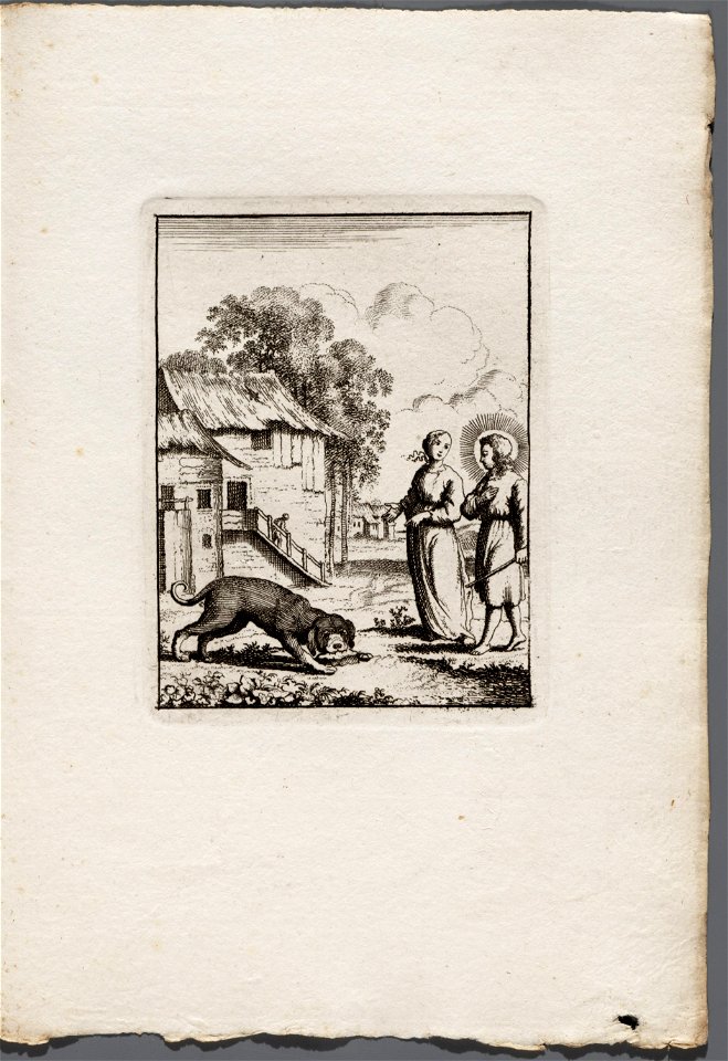 Jezus en de ziel zien een hond, die op een steen bijt, objectnr A 19313.3