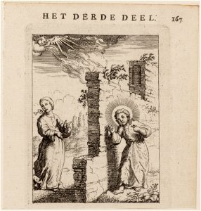 Jezus klopt aan den muur, aan welke andere zijde de ziel staat, objectnr A 19251