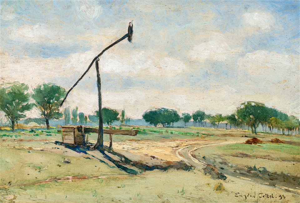Eugen Jettel - Ungarische Landschaft mit Brunnen (1898)