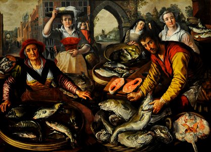 Joachim Beuckelaer (ca. 1533 – ca. 1573) - De vier elementen Water - National Gallery Londen 5-3-2015 11-10-35