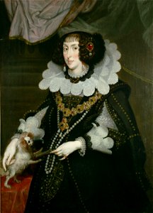 Joachim von Sandrart, , Schloss Ambras Innsbruck - Erzherzogin Maria Anna (1610-1665), Kurfürstin von Bayern, Kniestück - GG 8034 - Kunsthistorisches Museum