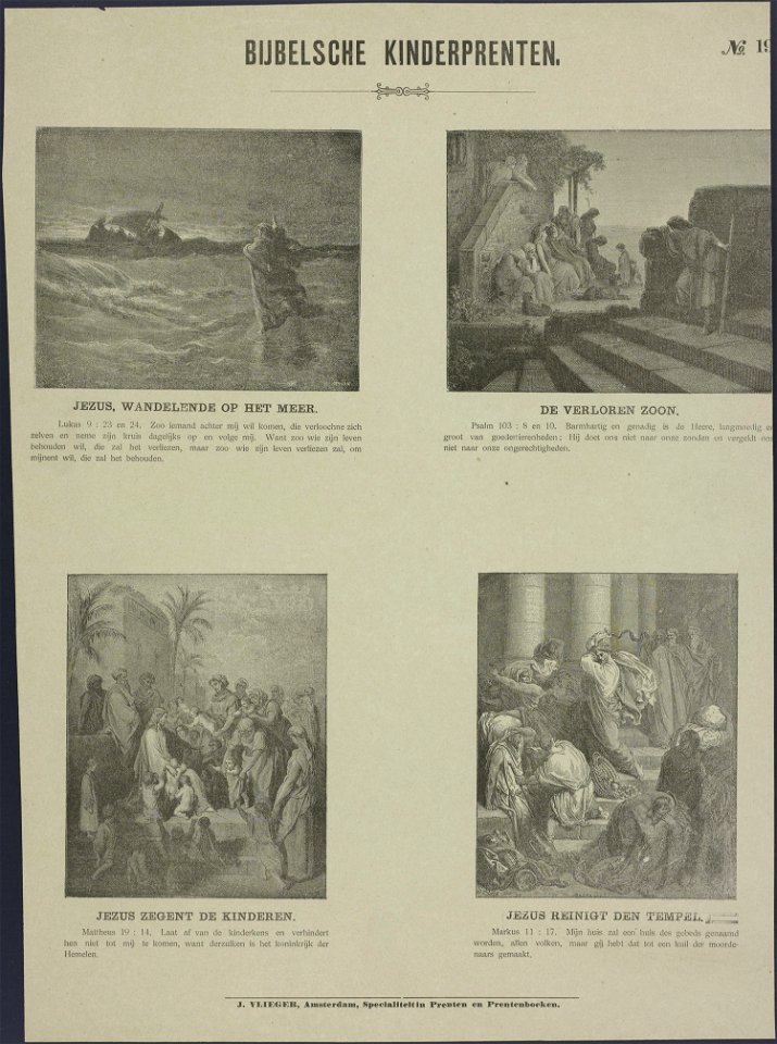 Jezus, wandelende op het meer-Catchpenny print-Borms 0457