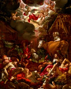 Joachim Wtewael - The Annunciation to the Shepherds - BF.2006.1 - Museum of Fine Arts. Free illustration for personal and commercial use.