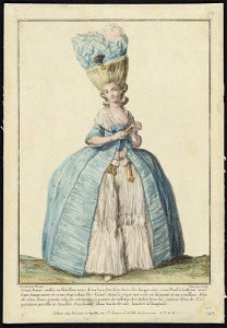 Jeune Dame coeffée au Hérisson avec deux boucles. Free illustration for personal and commercial use.