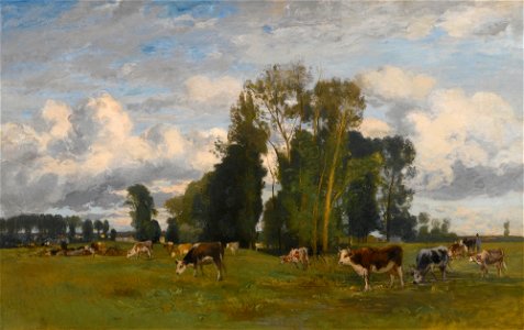 Jettel-Grazing cows on a meadow. Free illustration for personal and commercial use.