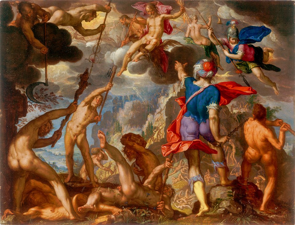 Joachim Antonisz. Wtewael - The Battle between the Gods and the Giants - 1986.426 - Art Institute of Chicago