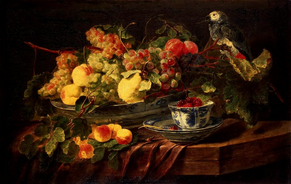 Joannes Fijt - Still-life with Fruits and Parrot - WGA08357