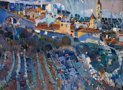 Joaquim Mir - Terraced Village - Google Art Project
