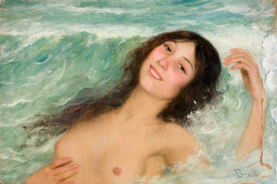 Joan Brull - Bust femení entre les onades MNAC 038199