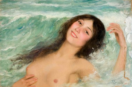 Joan Brull - Bust femení entre les onades MNAC 038199