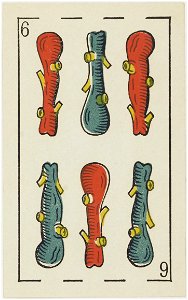 Jeu d'Aluette - Grimaud - 1860 - Six of Clubs