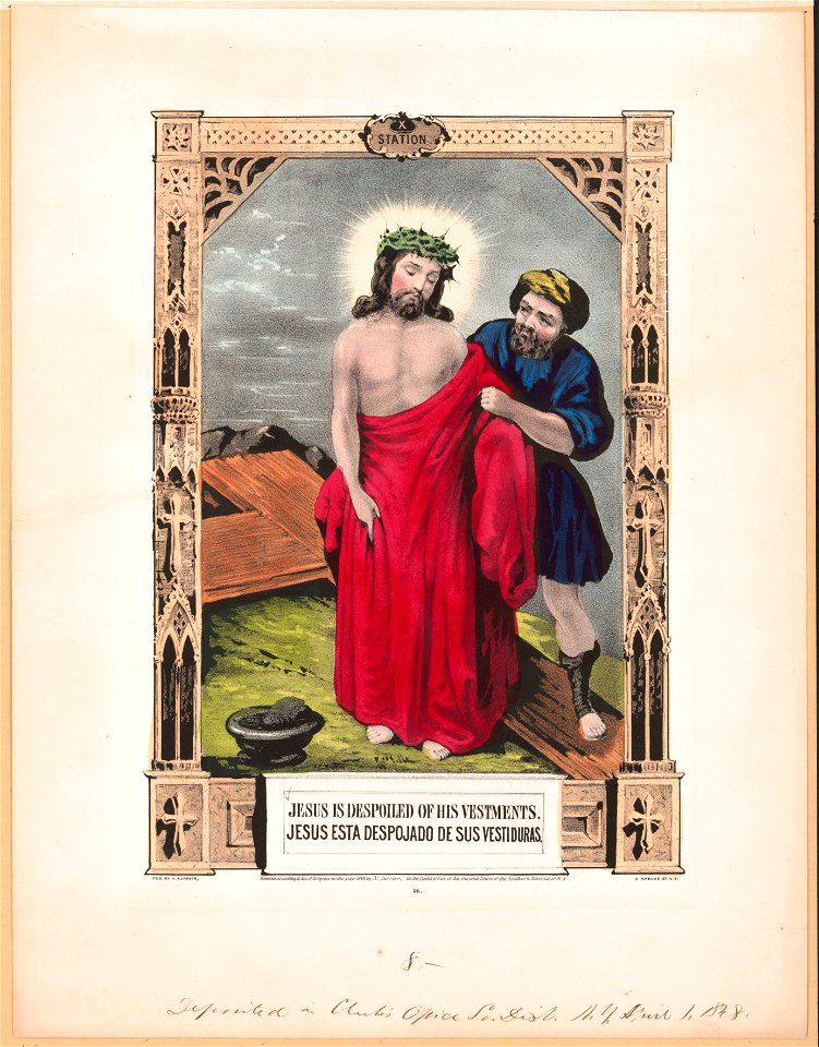 Jesus is despoiled of his vestments. - Jesus esta despojado de sus vestiduras. LCCN2002707668