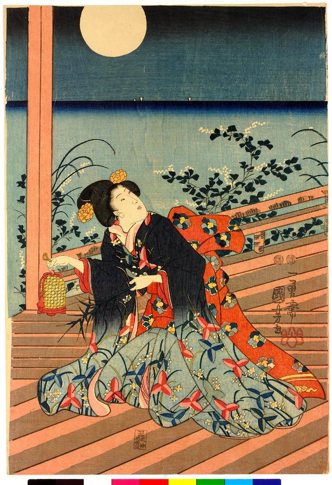 Jisei hana-tori-kase-tsuki (Fashionable Flower-bird-wind-moon) (BM 2008,3037.18915)