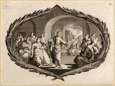 Jezus spreekt de Farizeën aan en wijst op de waterzuchtige, objectnr A 48628