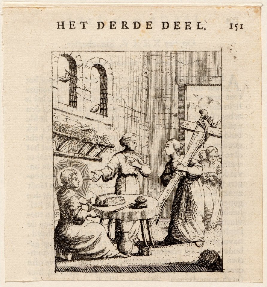 Jezus in huis met de ziel, aan welke het kruis wordt voorgehouden, objectnr A 19247