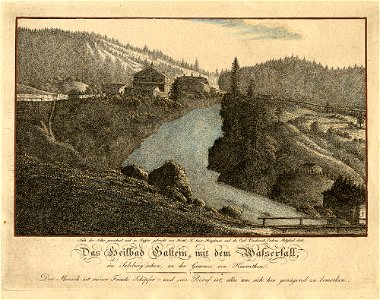 JJ Hertel Heilbad Gastein mit dem Wasserfall 1818 ubs G 1227 II