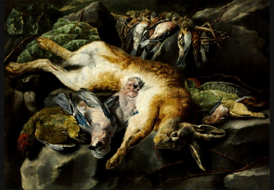 Joannes Fijt - Still-Life with Hare and Game-Birds - WGA08355