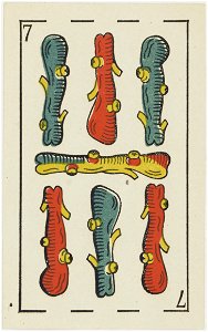 Jeu d'Aluette - Grimaud - 1860 - Seven of Clubs