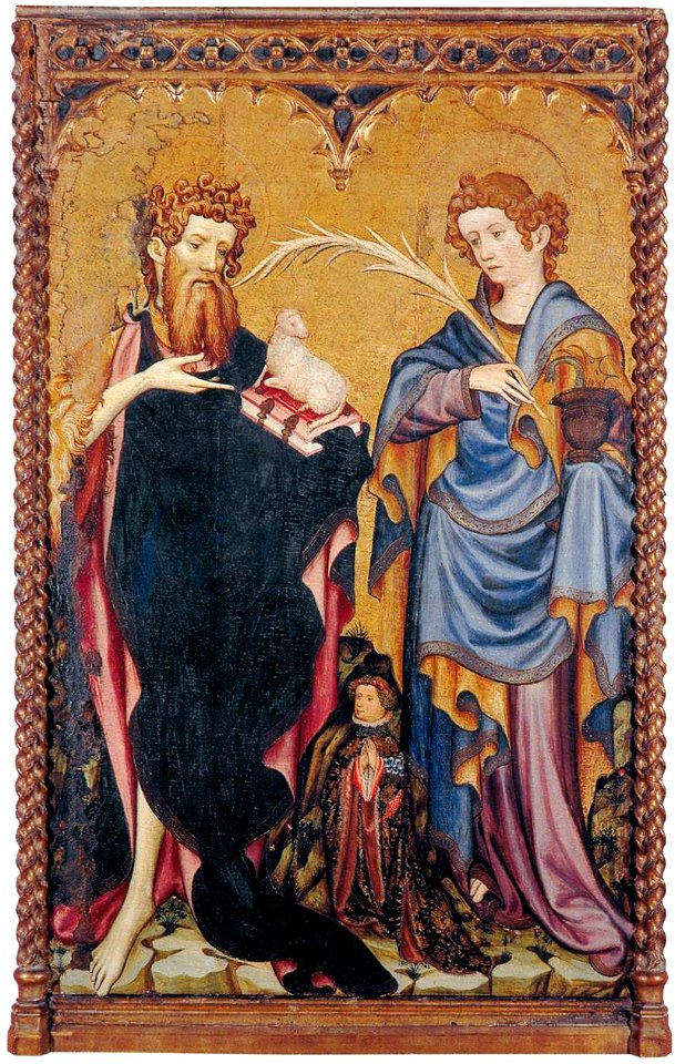 Joan Mates - Sts John the Baptist and John the Evangelist with a Donor - WGA14662