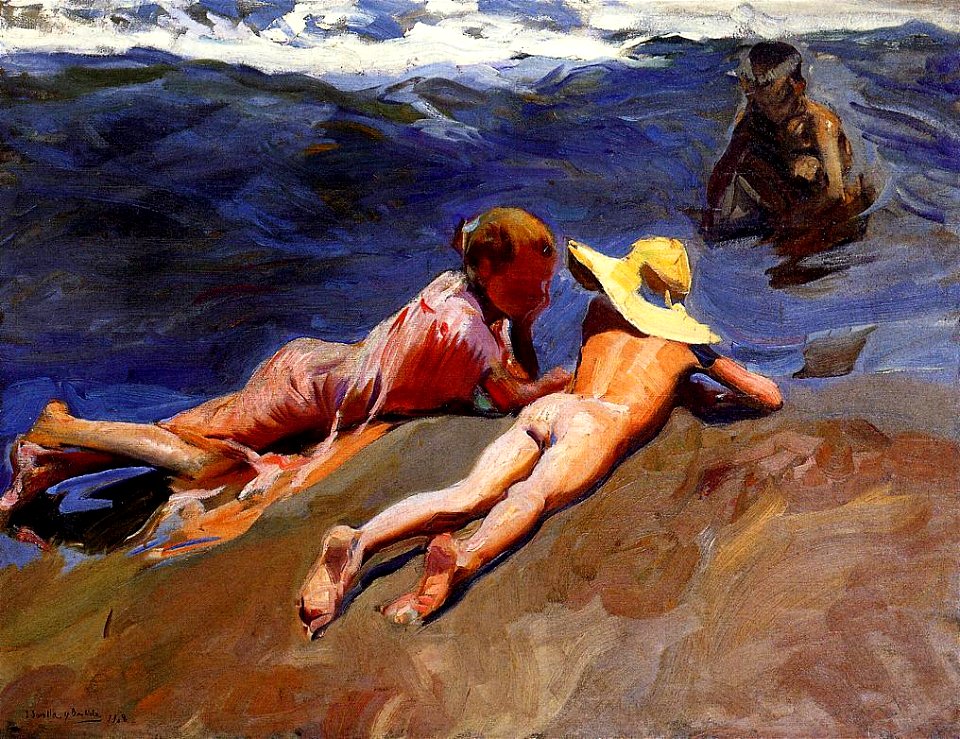 Joaquin Sorolla On the Sand Valencia Beach