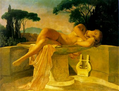 Jeune fille dans une vasque Delaroche