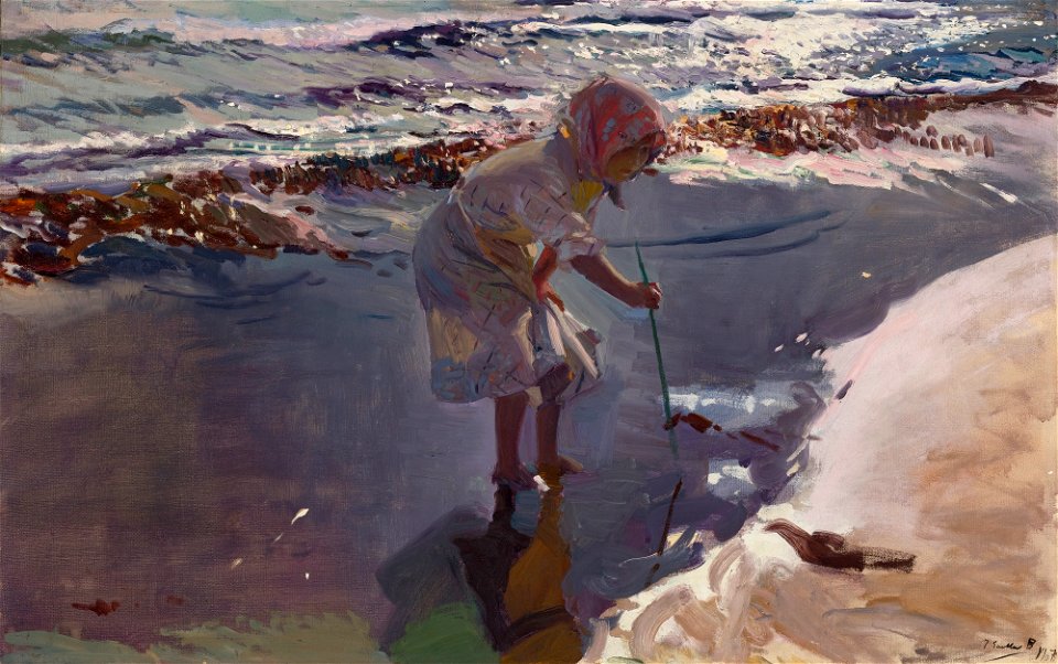 Joaquín Sorolla - Buscando Mariscos, Playa de Valencia